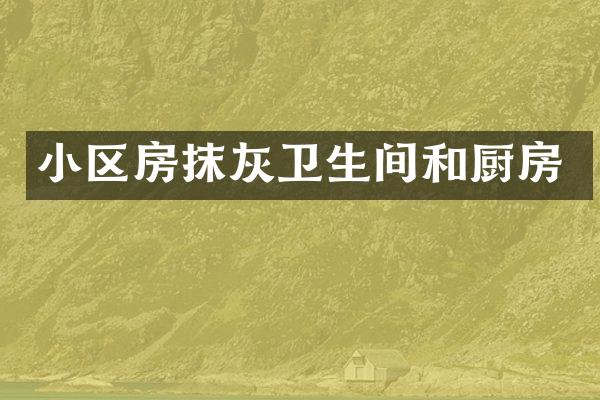 小区房抹灰卫生间和厨房