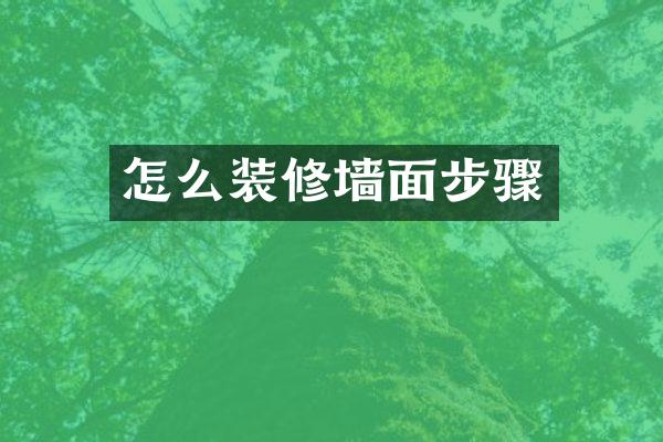 怎么装修墙面步骤