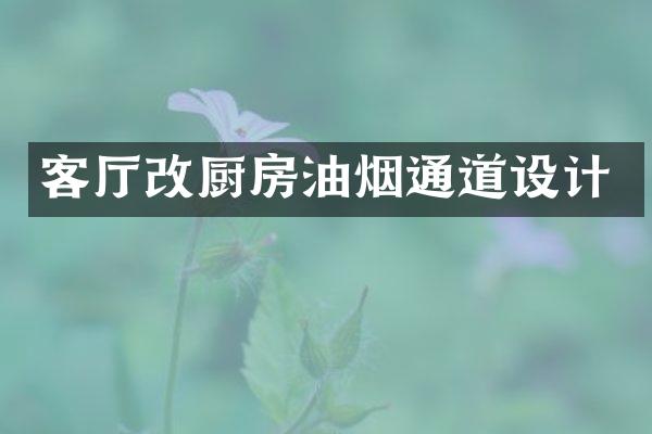 客厅改厨房油烟通道设计