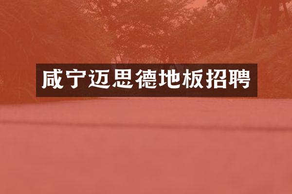 咸宁迈思德地板招聘