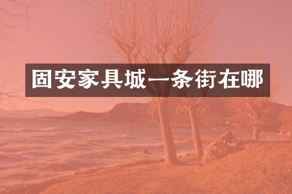 固安家具城一条街在哪