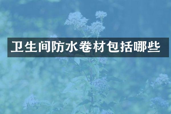 卫生间防水卷材包括哪些