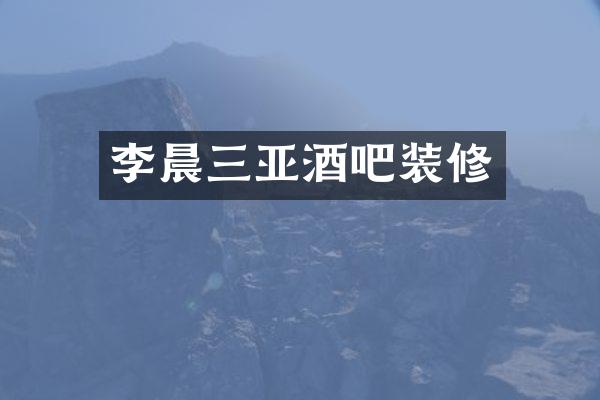 李晨三亚酒吧装修