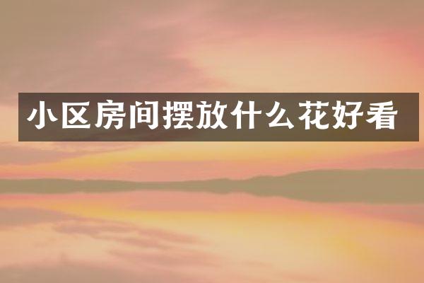 小区房间摆放什么花好看