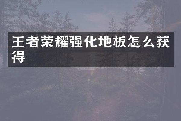 王者荣耀强化地板怎么获得