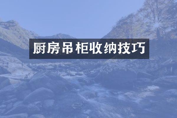 厨房吊柜收纳技巧