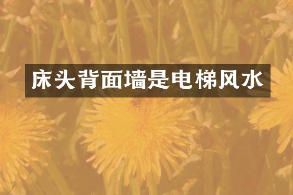 床头背面墙是电梯风水