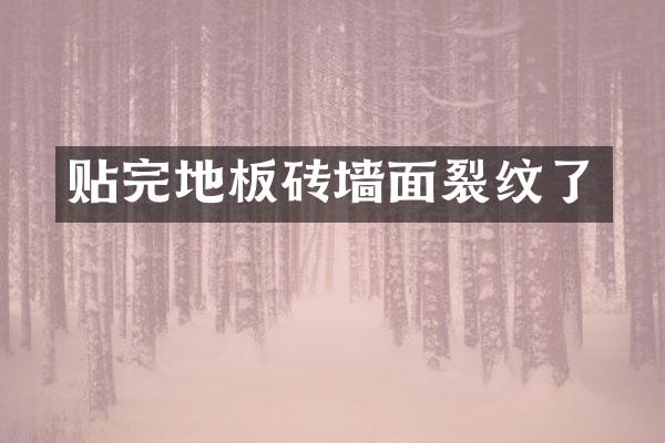 贴完地板砖墙面裂纹了