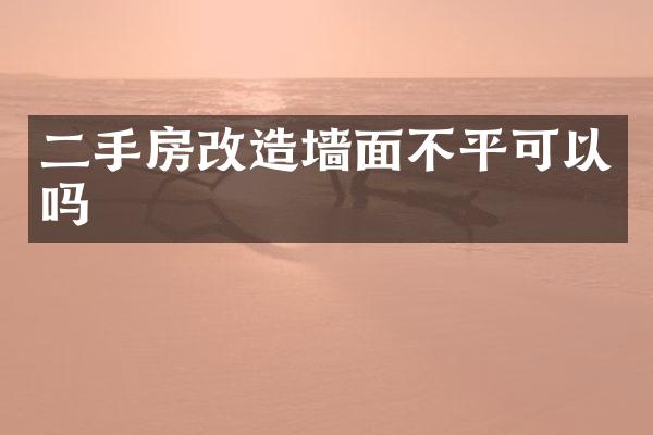 二手房改造墙面不平可以吗
