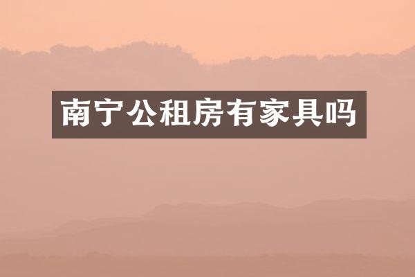 南宁公租房有家具吗
