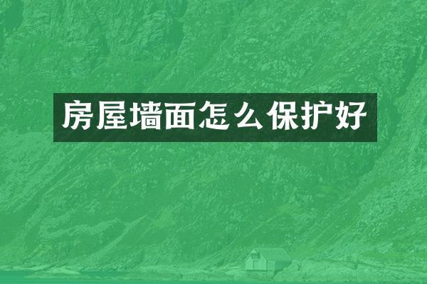 房屋墙面怎么保护好