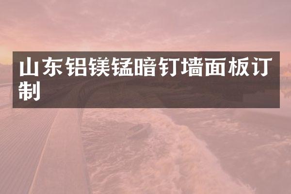 山东铝镁锰暗钉墙面板订制