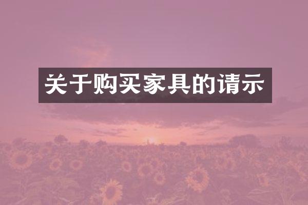关于购买家具的请示