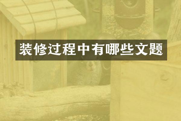 装修过程中有哪些文题