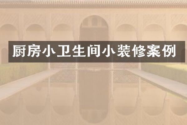 厨房小卫生间小装修案例