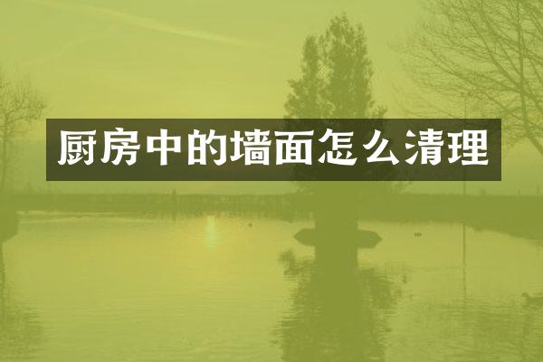 厨房中的墙面怎么清理