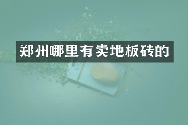 郑州哪里有卖地板砖的