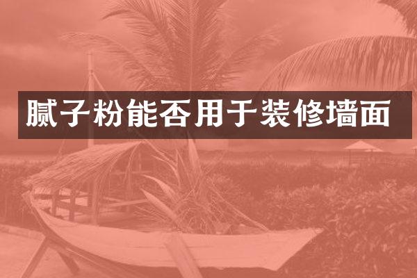 腻子粉能否用于装修墙面