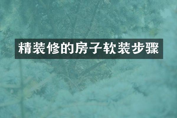 精装修的房子软装步骤