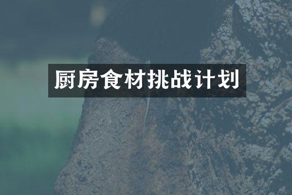 厨房食材挑战计划