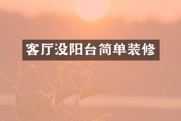 客厅没阳台简单装修