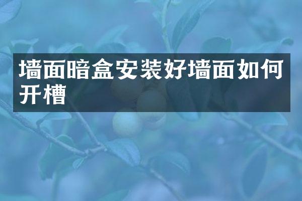 墙面暗盒安装好墙面如何开槽