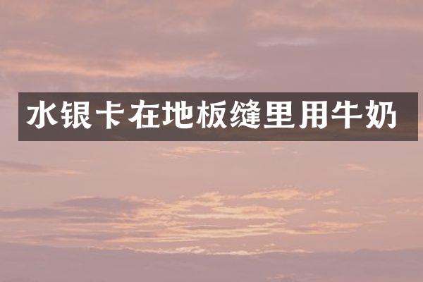 水银卡在地板缝里用牛奶