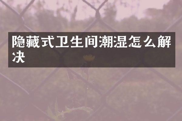 隐藏式卫生间潮湿怎么解决