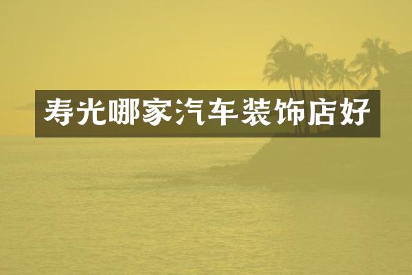 寿光哪家汽车装饰店好