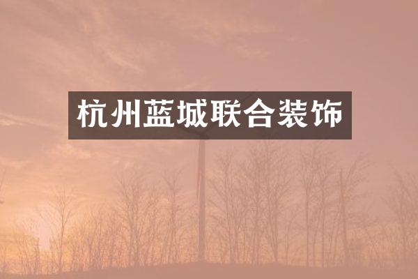 杭州蓝城联合装饰