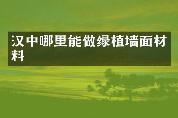 汉中哪里能做绿植墙面材料