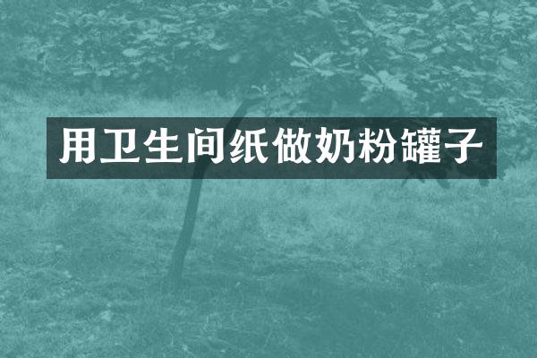 用卫生间纸做奶粉罐子