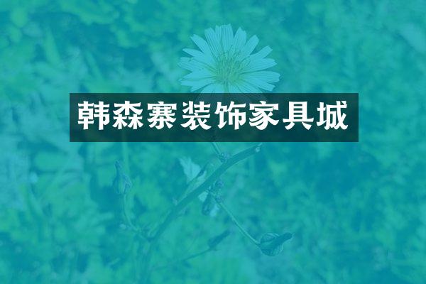 韩森寨装饰家具城