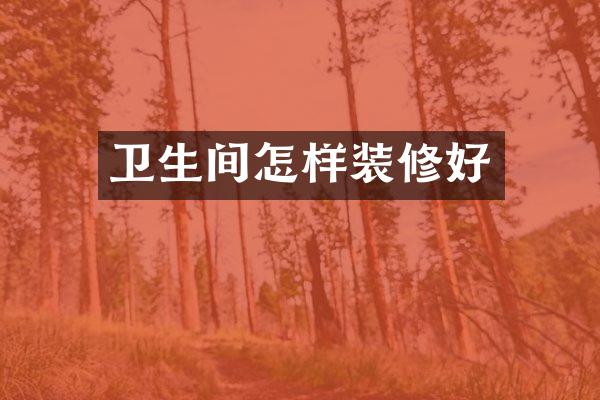 卫生间怎样装修好