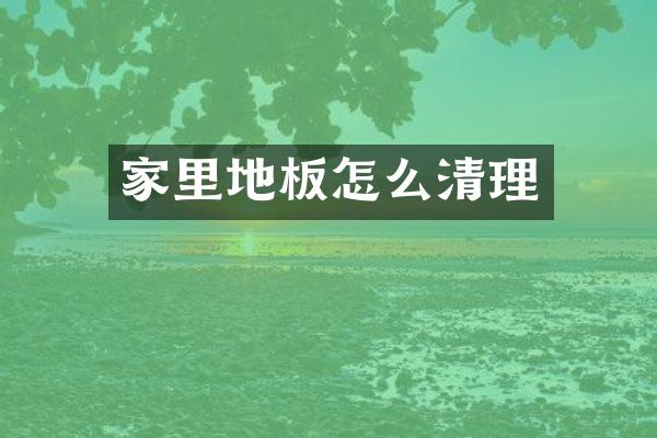 家里地板怎么清理