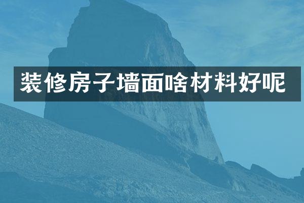 装修房子墙面啥材料好呢