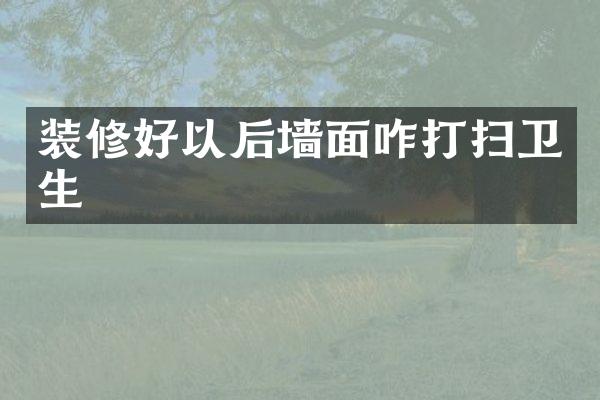 装修好以后墙面咋打扫卫生