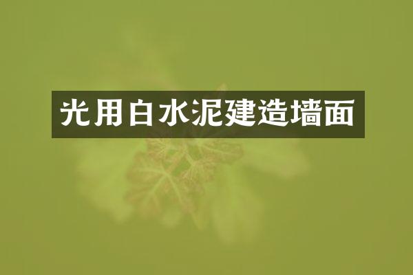 光用白水泥建造墙面