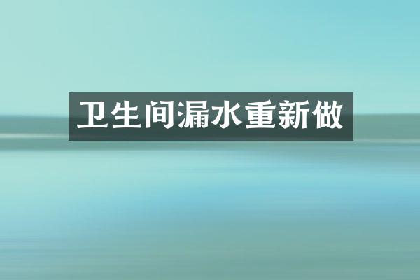 卫生间漏水重新做