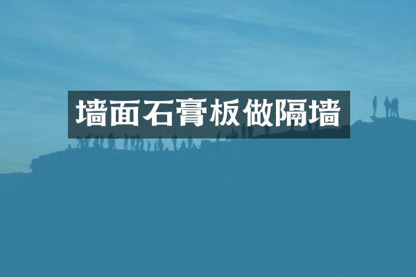 墙面石膏板做隔墙
