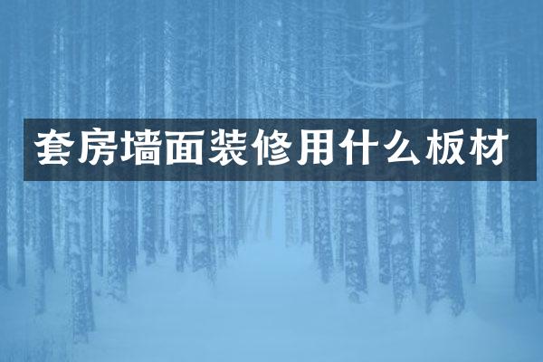 套房墙面装修用什么板材