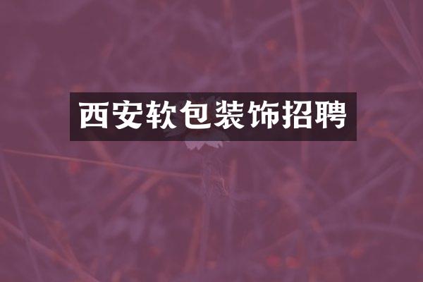 西安软包装饰招聘