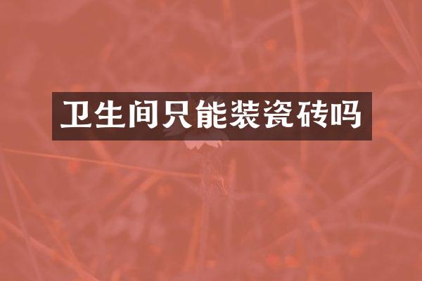 卫生间只能装瓷砖吗