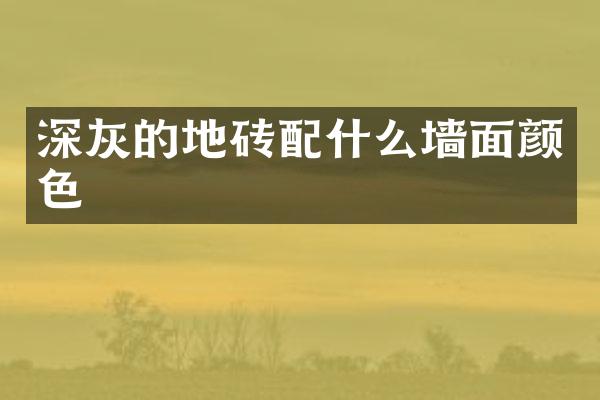 深灰的地砖配什么墙面颜色