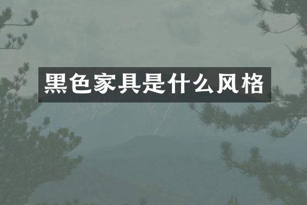 黑色家具是什么风格