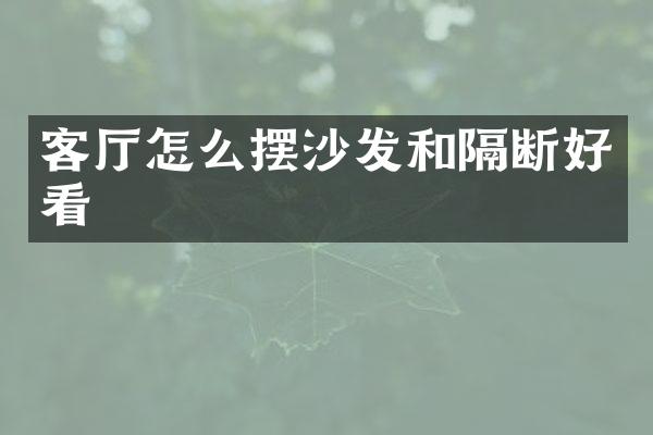 客厅怎么摆沙发和隔断好看