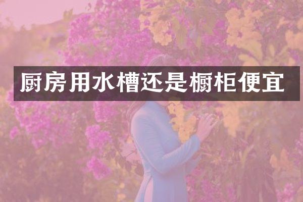 厨房用水槽还是橱柜便宜