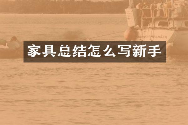 家具总结怎么写新手