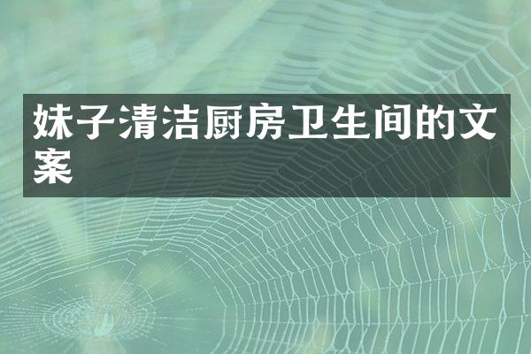 妹子清洁厨房卫生间的文案