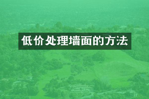 低价处理墙面的方法